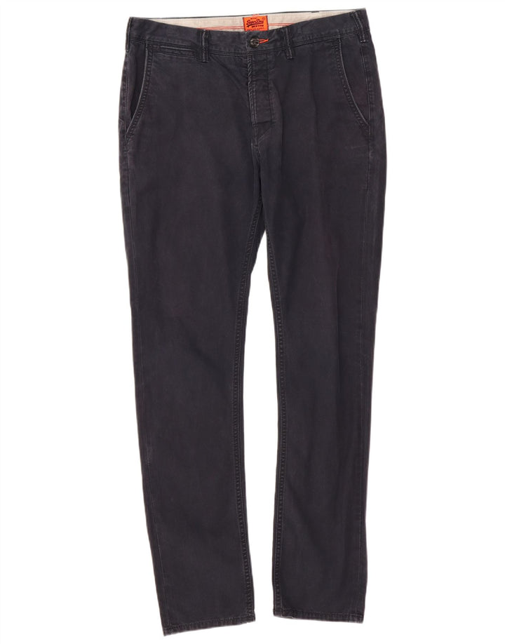 Superdry Herren-Chinohose mit schmaler Passform, Größe M, W32, L30, Marineblau, Baumwolle