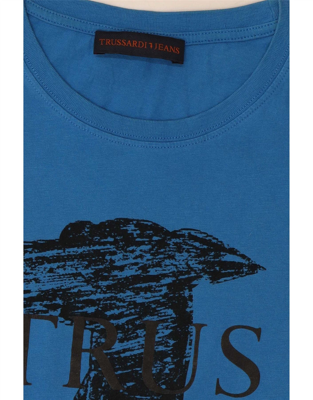 Trussardi Jeans Herren Grafik-T-Shirt-Oberteil Mittelblau
