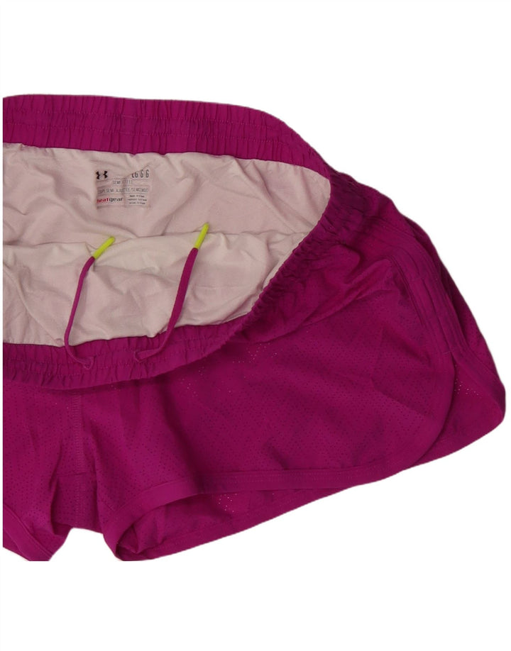 Under Armour Damen Heat Gear Sportshorts UK 16 Large Pink Polyester