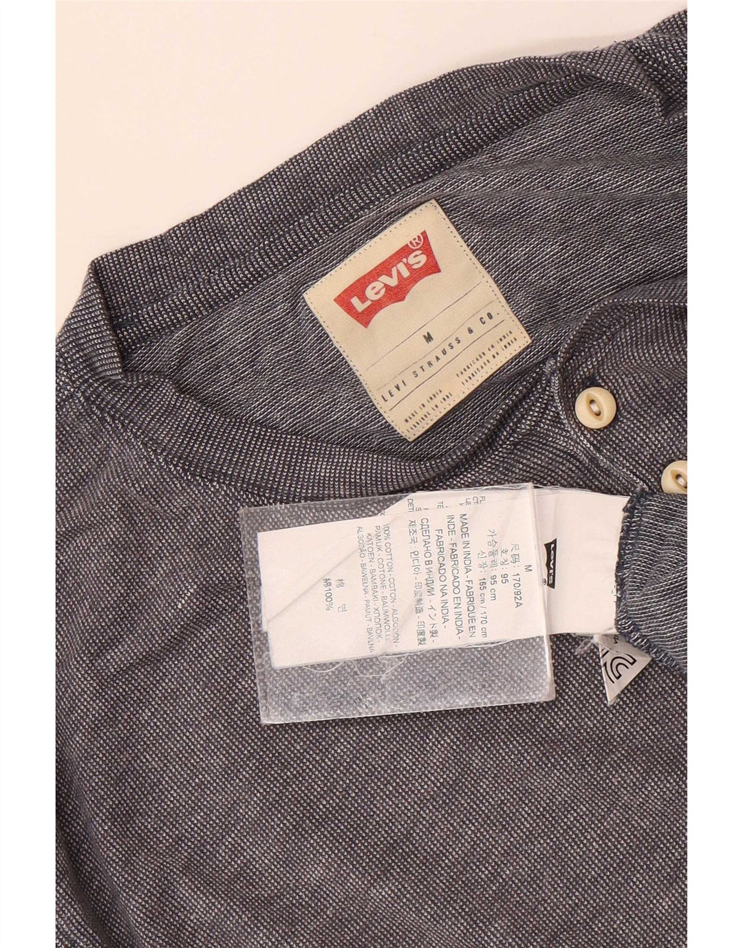 Levi's Herren-Oberteil aus langärmliger mittelgrauer Baumwolle