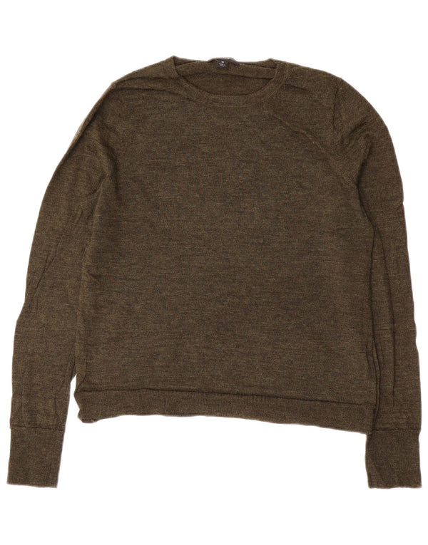 J. CREW Damen-Pullover mit U-Boot-Ausschnitt, UK 14, mittlere Khaki-Merinowolle