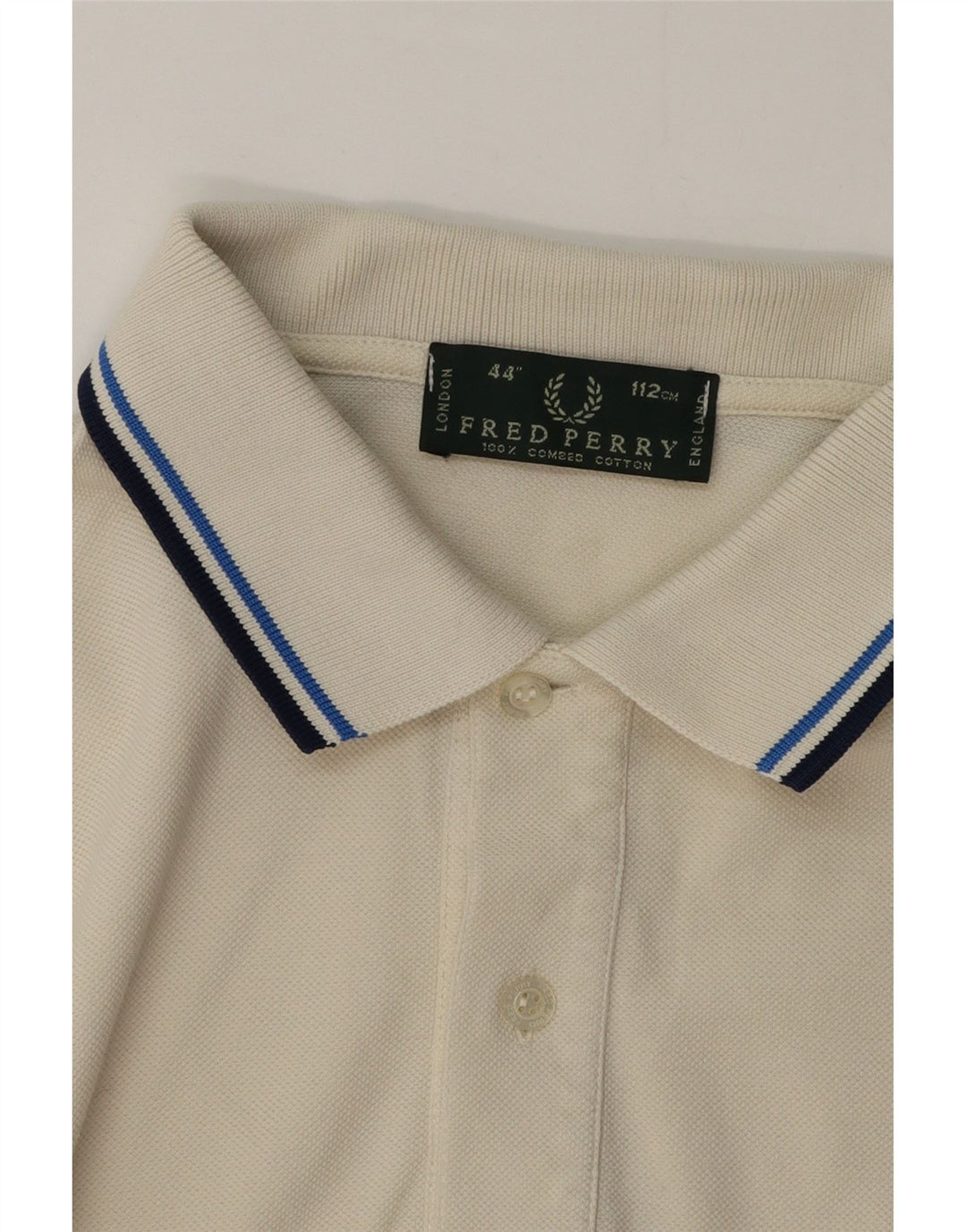 Fred Perry Herren-Poloshirt aus mittelweiß gestreifter Baumwolle
