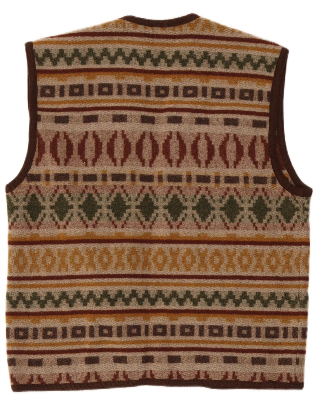Vintage Herren Weste groß braun geometrisch