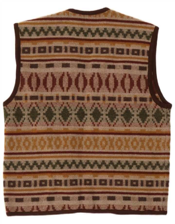 Vintage Herren Weste groß braun geometrisch
