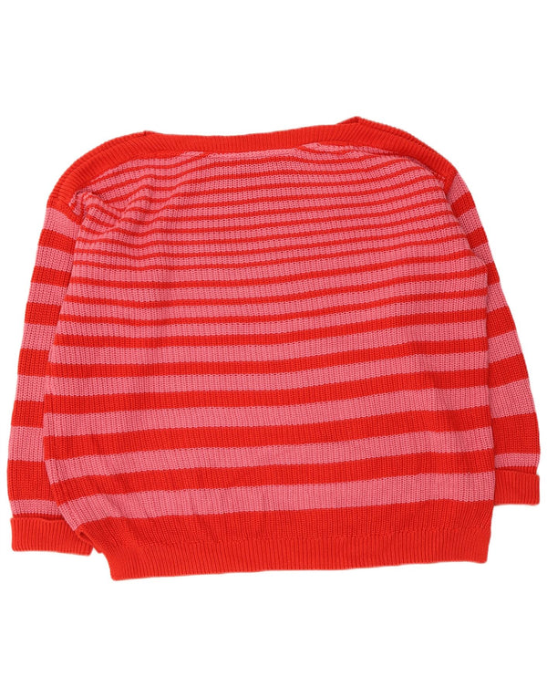 Marks & Spencer Damen-Pullover mit U-Boot-Ausschnitt, UK 18, XL, rot gestreift