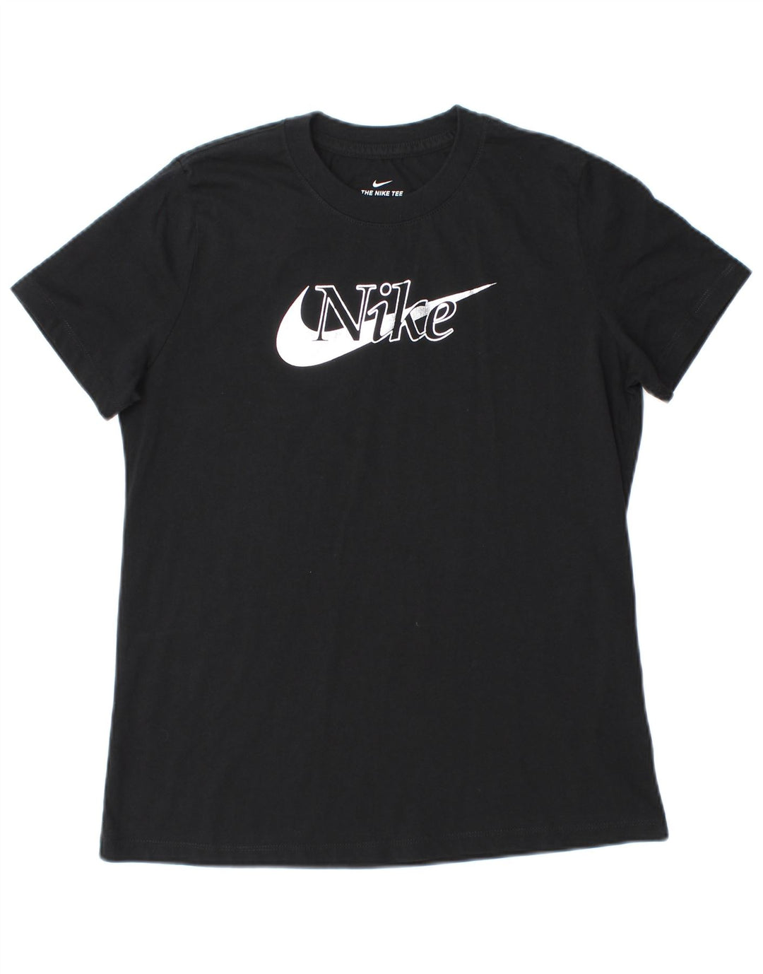 Nike Damen Graphic T-Shirt Top UK 12 Medium Schwarz