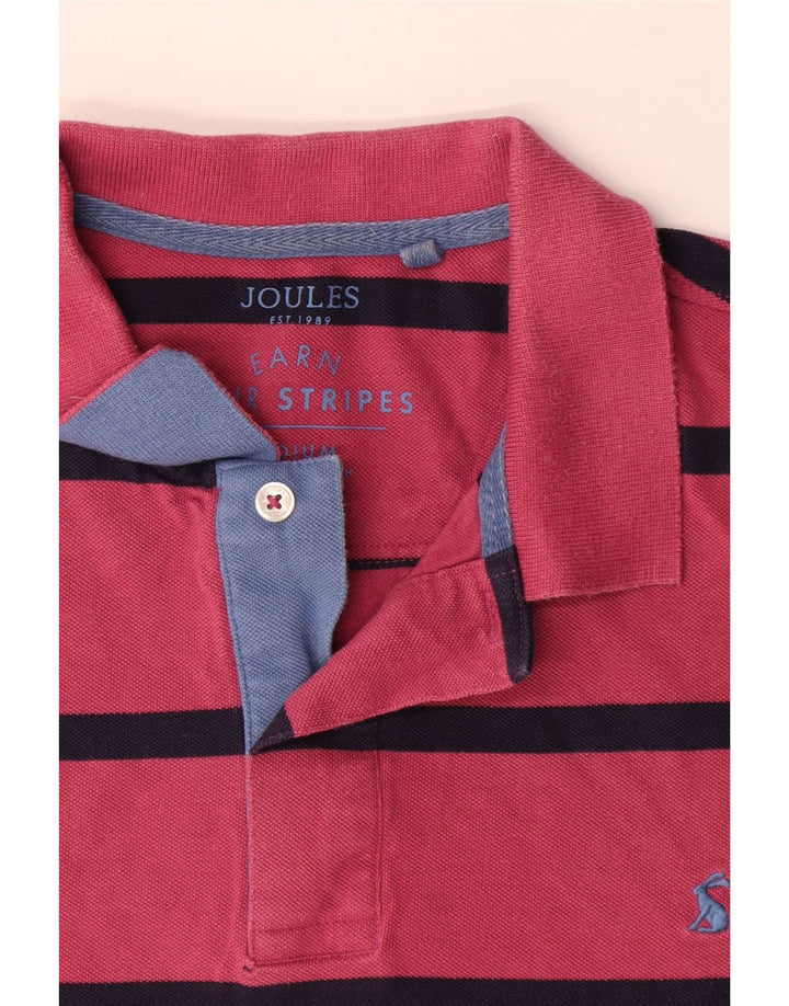 Joules Herren-Poloshirt aus mittelrosa gestreifter Baumwolle