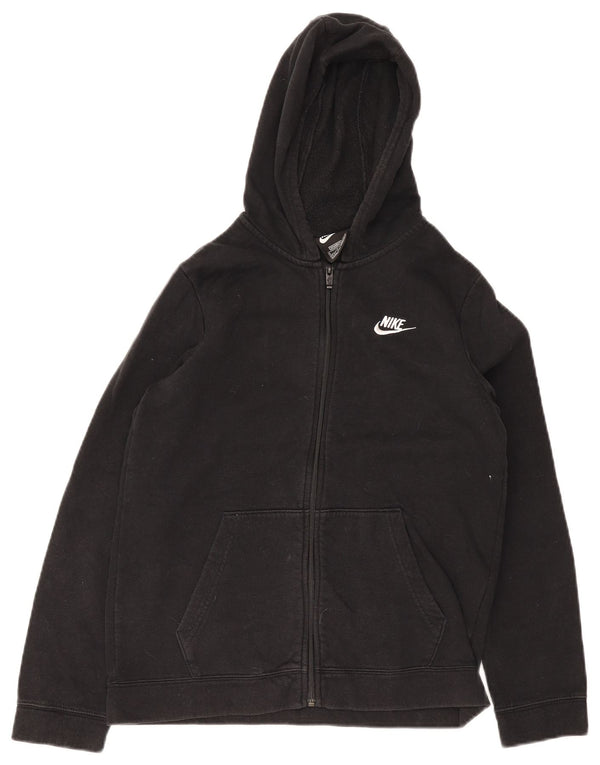 Nike Jungen-Kapuzenpullover mit Standard-Passform und Reißverschluss, 13–14 Jahre, XL, schwarze Baumwolle
