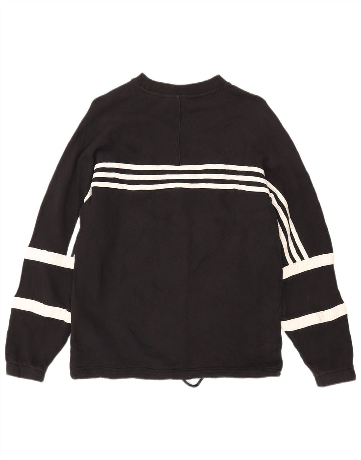 Adidas Damen Sweatshirt Pullover UK 10 Small Schwarz Baumwolle