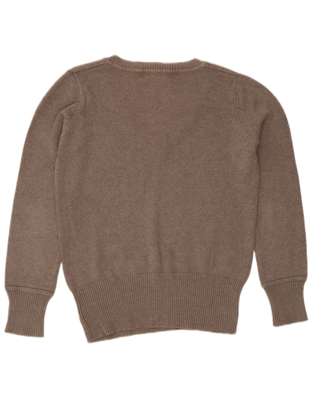 Zara Damen Pullover mit V-Ausschnitt, UK 14, Mittelbraun