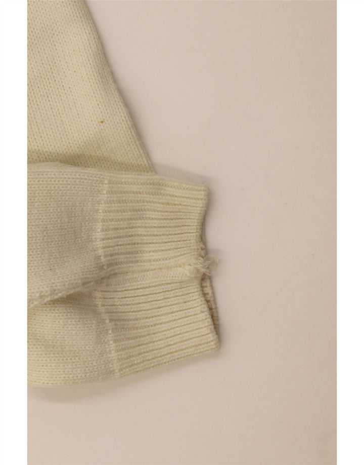 Vintage Herren Rollkragenpullover Pullover Groß Off White