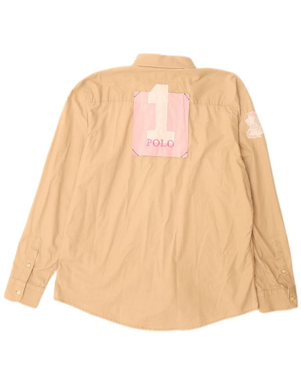 LA MARTINA Herren-Grafikhemd 2XL Beige Baumwolle