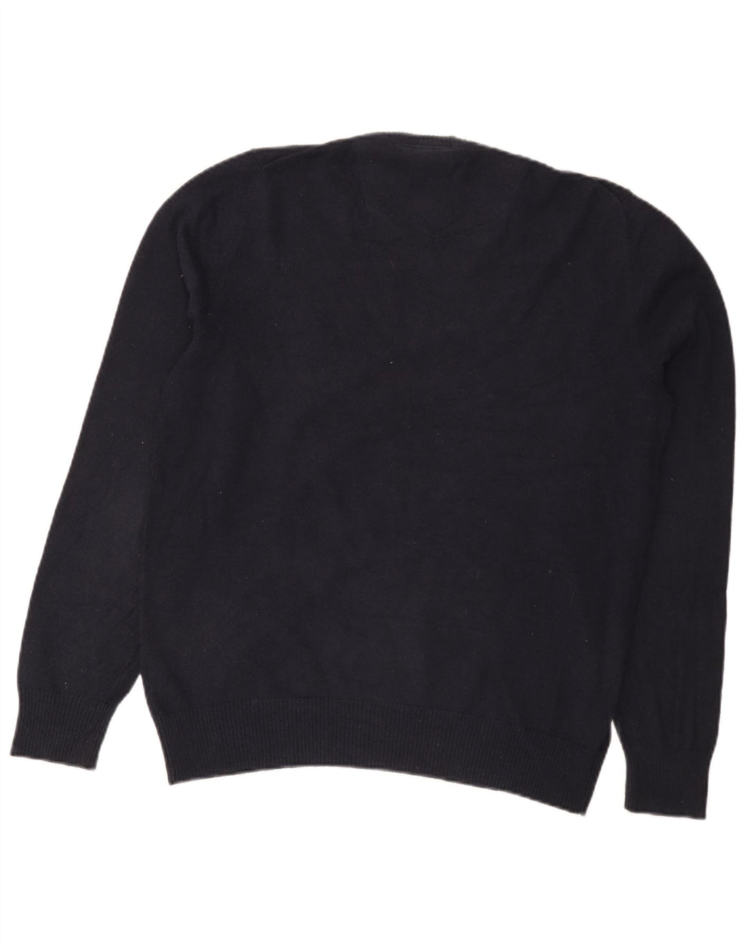 Fat Face Herren-Pullover mit V-Ausschnitt aus mittelblauer Baumwolle