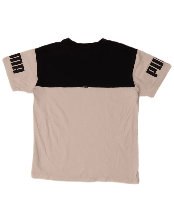 Puma T-Shirt mit Grafik für Jungen, 13–14 Jahre, weiße Farbblock-Baumwolle