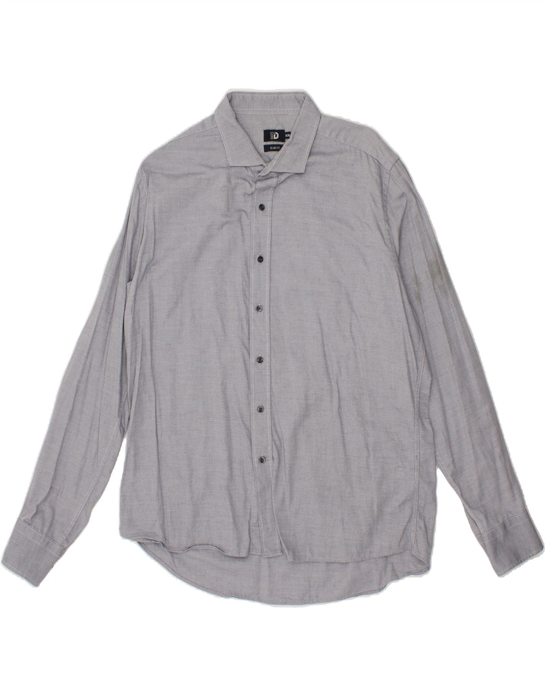 DACK'S Mens Slim Fit Shirt 2XL Blue Polka Dot Cotton Vintage Dack's and Second-Hand Dack's from Messina Hembry 