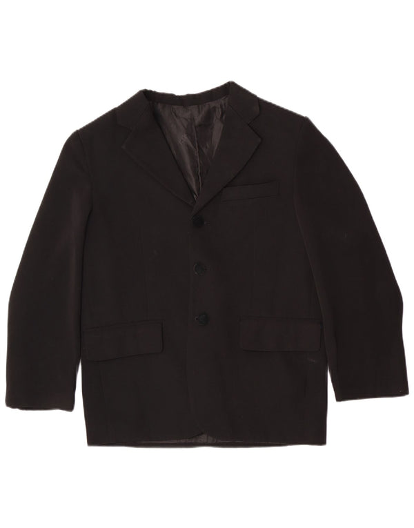 Vintage Jungen 3-Knopf-Blazerjacke 11-12 Jahre Schwarz