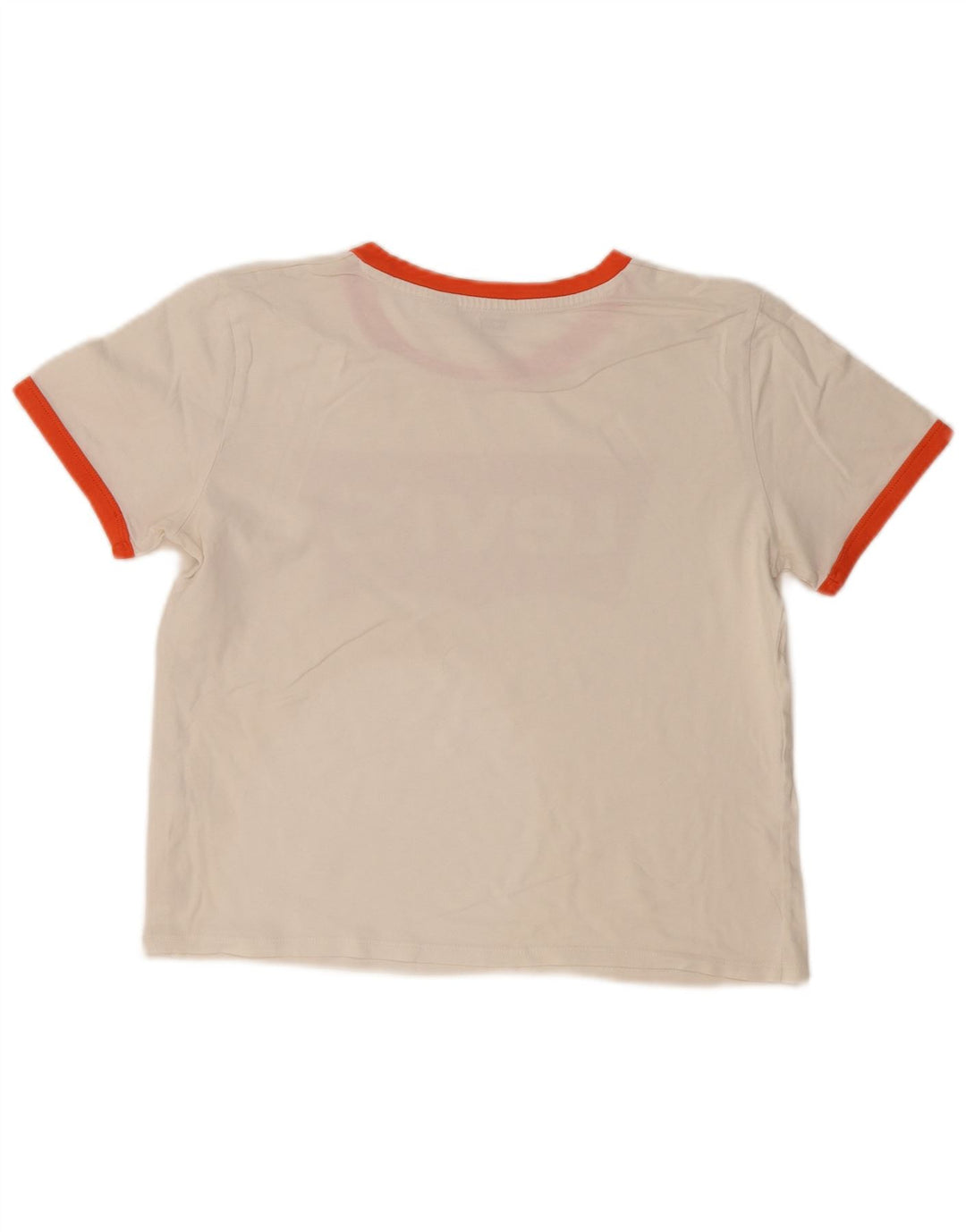 Levi's Damen Crop Graphic T-Shirt Top UK 14 Medium Weiß