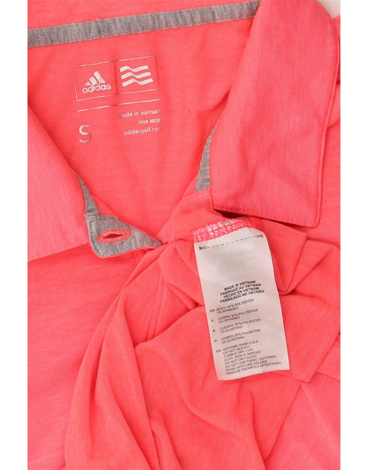 Adidas Damen Poloshirt UK 10 Small Rosa Polyester
