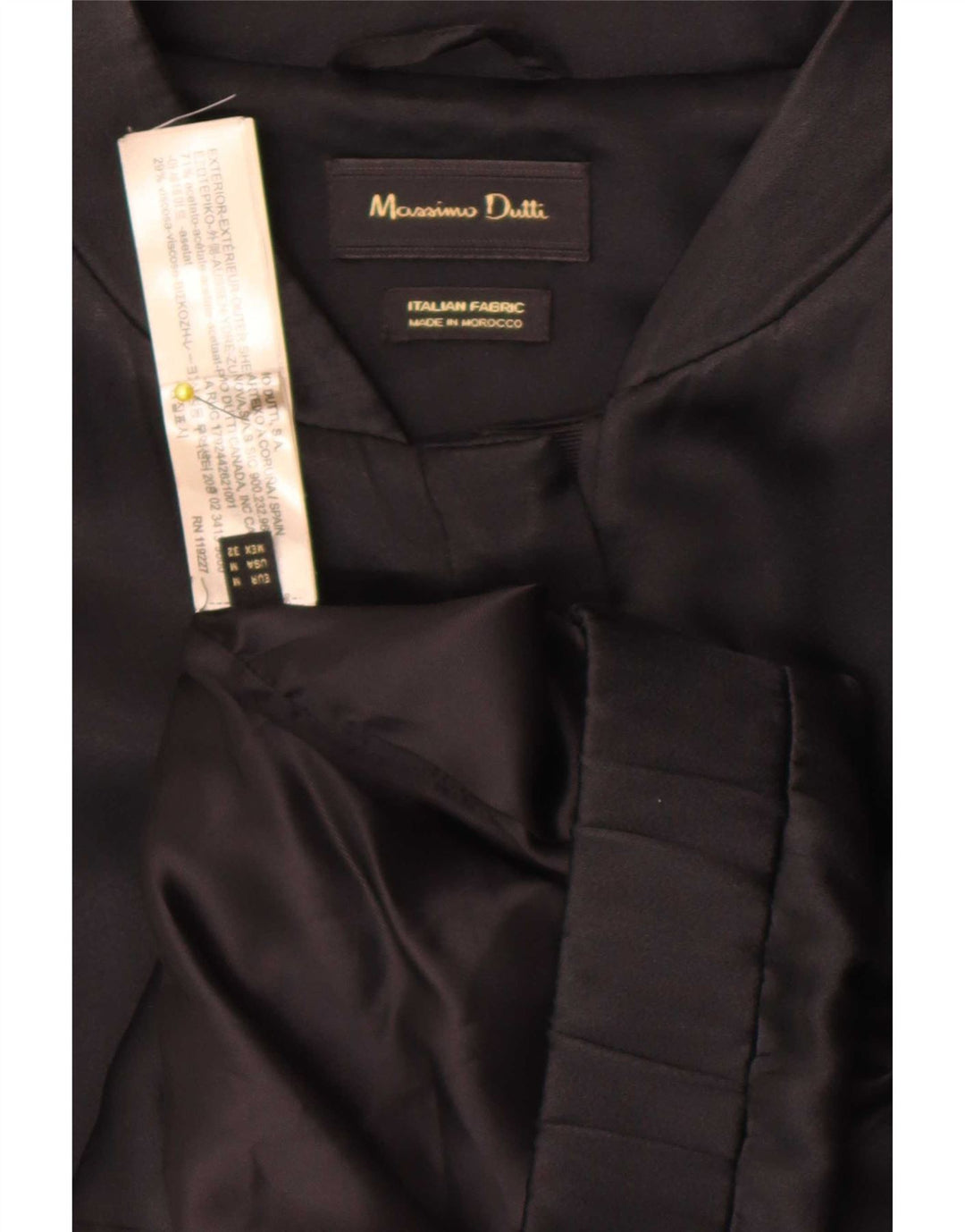 Massimo Dutti Damen Bomberjacke UK 38 Mittelschwarzes Acetat