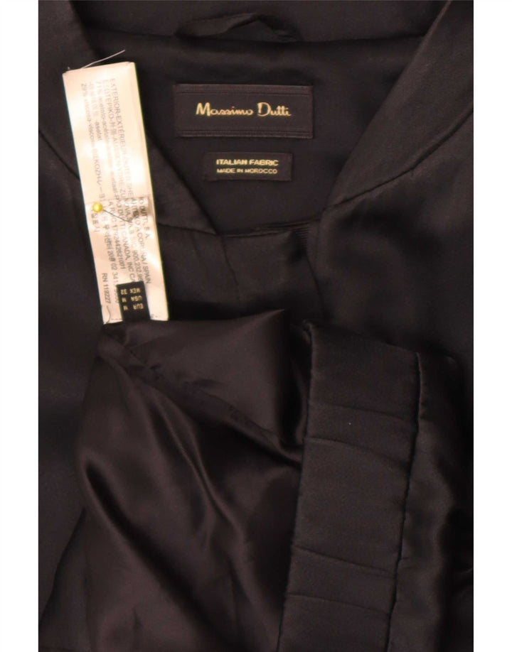 Massimo Dutti Damen Bomberjacke UK 38 Mittelschwarzes Acetat
