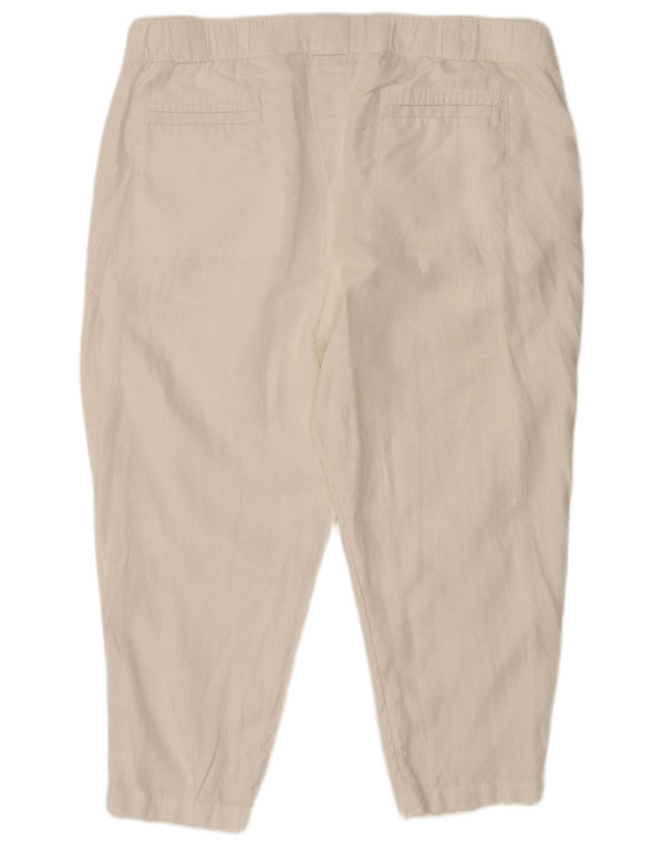 Marks & Spencer Damen Tapered Cropped-Hose UK 20 2XL W40 L25 Weiß