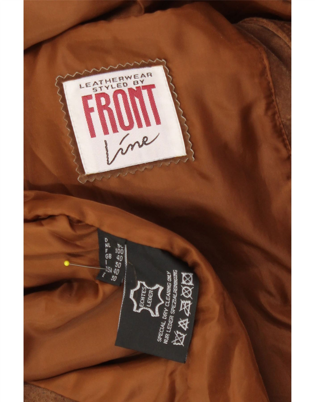 Front Line Herren Wildlederweste UK 40 Mittelbraunes Leder