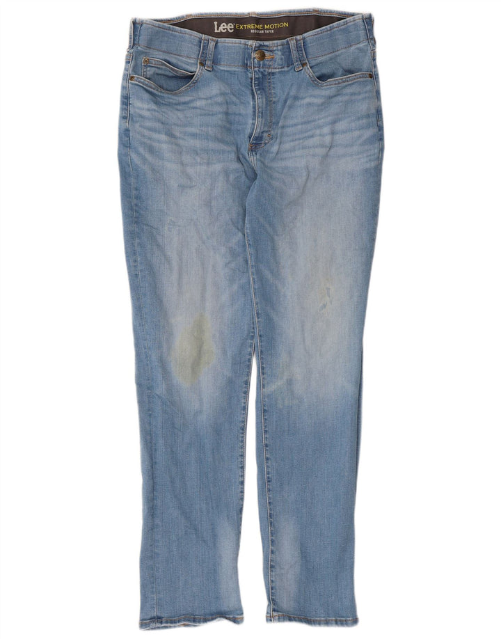 Lee Herren Extreme Motion Regular Tapered Jeans W36 L32 Blaue Baumwolle