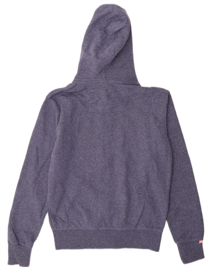 SUPERDRY Herren-Kapuzenpullover mit Reißverschluss, mittelblaue Baumwolle
