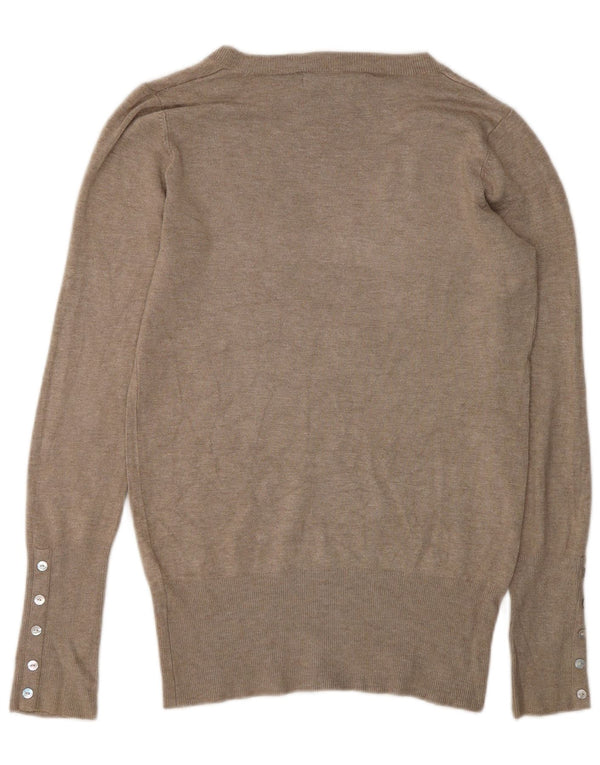 Zara Damen-Pullover mit V-Ausschnitt, UK 14, mittelgraues Rayon