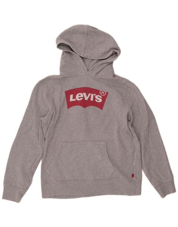 LEVI'S Herren-Kapuzenpullover mit Grafik, mittelgraue Baumwolle