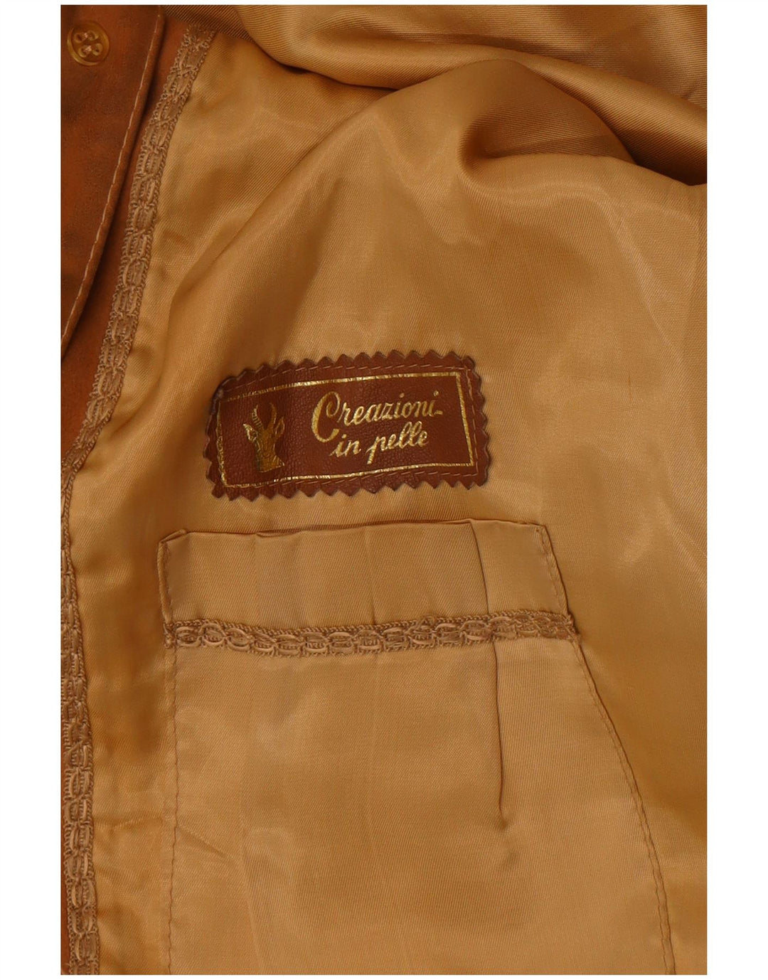 Vintage Damen 3-Knopf-Wildleder-Blazerjacke UK 14 Mittelbeige