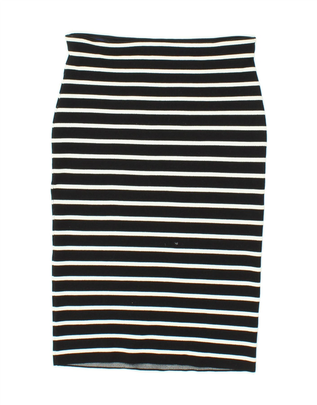 BENETTON Womens Pencil Skirt Medium W28 Black Striped Viscose Vintage Benetton and Second-Hand Benetton from Messina Hembry 