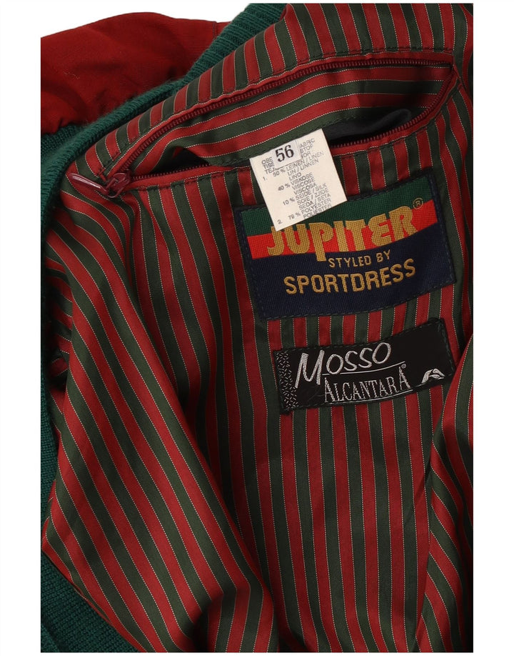 Jupiter Herren Bomberjacke IT 56 3XL Rotes Colourblock-Leinen