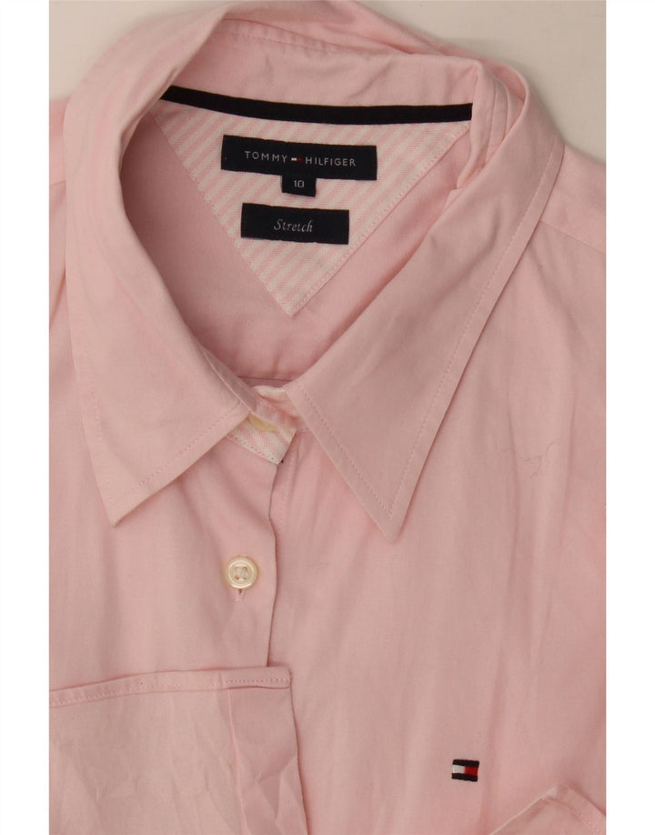 Tommy Hilfiger Damen formelles Hemd, US 10, groß, rosa gestreift