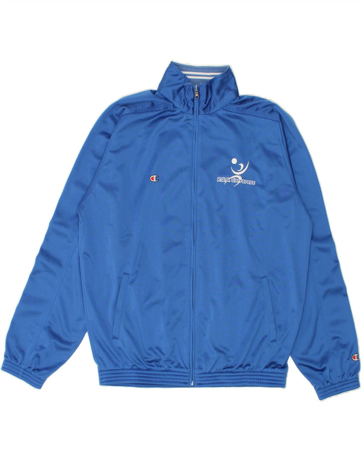 CHAMPION Mens Graphic Tracksuit Top Jacket XL Blue Polyester Vintage Champion and Second-Hand Champion from Messina Hembry 