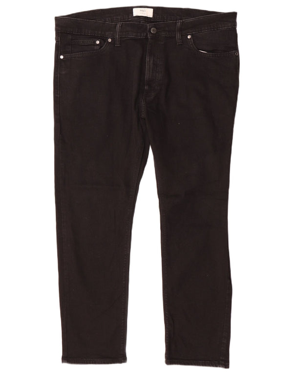 Marks & Spencer Slim-Jeans für Herren, W40, L29, schwarze Baumwolle