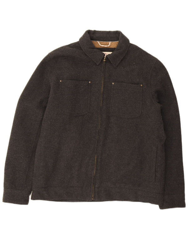 Fat Face Herren-Sherpa-Jacke, UK 40, große graue Wolle