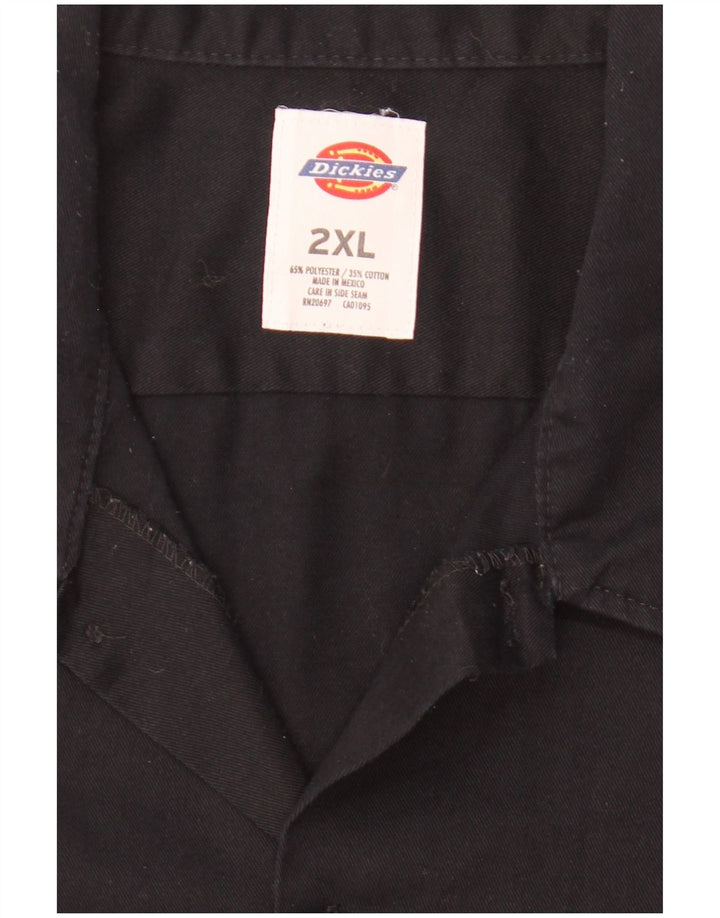 DICKIES Herren Kurzarmhemd 2XL Schwarz Polyester