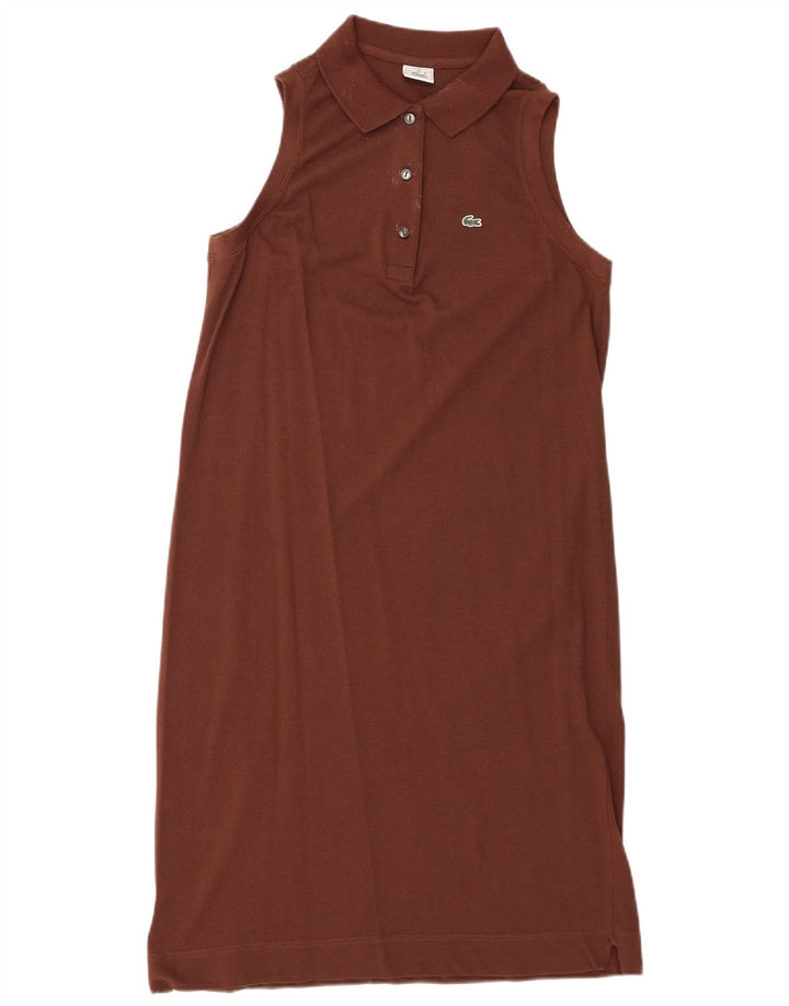 Ärmelloses Polokleid für Damen von Lacoste, Größe 40, mittelbraune Baumwolle