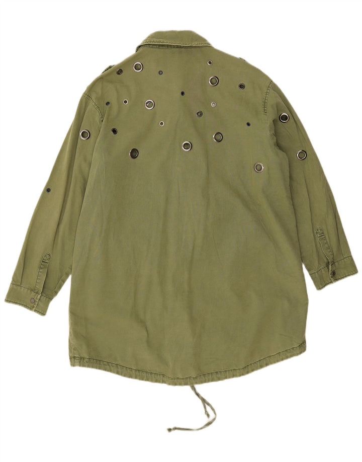 Zara Damen Übergroße Militär-Utility-Jacke UK 14 Medium Khaki