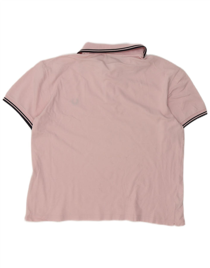 Fred Perry Herren-Poloshirt, groß, rosa gestreift, Baumwolle