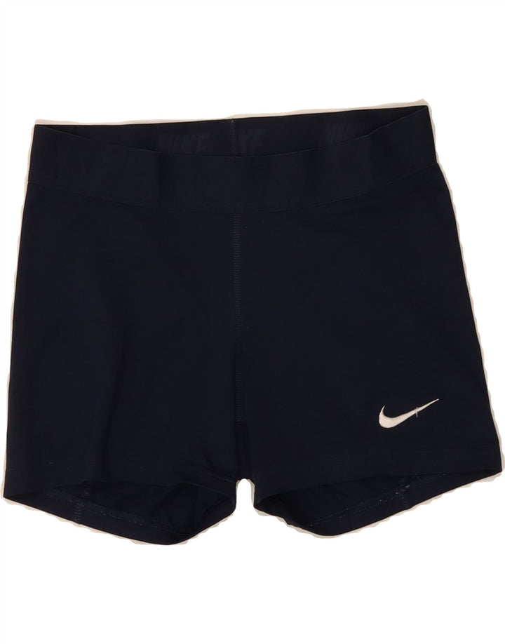 NIKE Womens Dri Fit Sport Shorts UK 12 Medium  Navy Blue Polyester Vintage Nike and Second-Hand Nike from Messina Hembry 