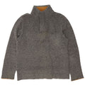 Fat Face Herren-Pullover mit Knopfkragen, groß, grau gesprenkelte Wolle