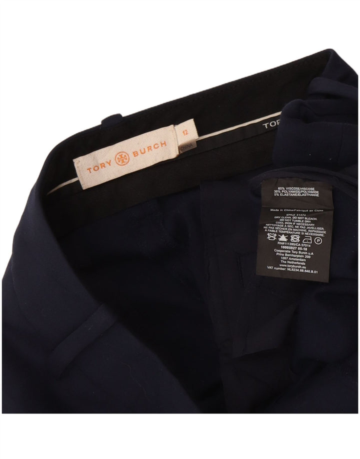 Tory Burch Womens Chino Trousers US 12 Large W30 L27 Navy Blue Viscose