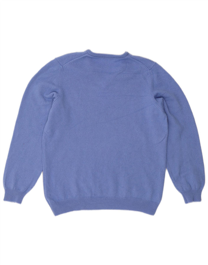 LYLE & SCOTT Damen Golf-Pullover mit V-Ausschnitt, UK 16, Größe L, blaue Wolle