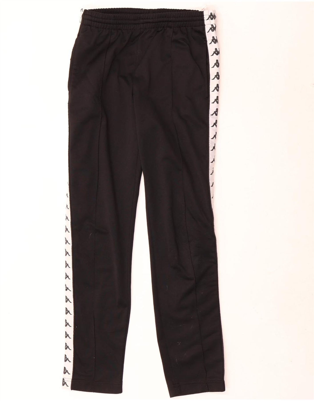 Kappa Herren-Trainingshose mit Grafik, Größe S, Schwarz, Farbblock-Polyester