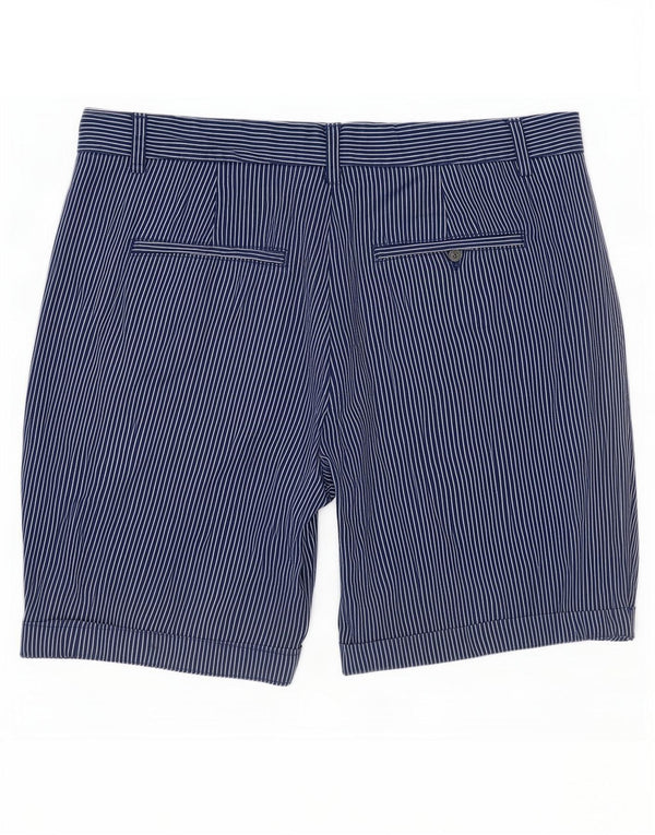 Marks & Spencer Damen Chinoshorts UK 12 Medium W30 Marineblauer Nadelstreifen