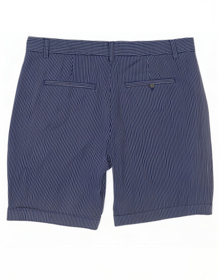 Marks & Spencer Damen Chinoshorts UK 12 Medium W30 Marineblauer Nadelstreifen
