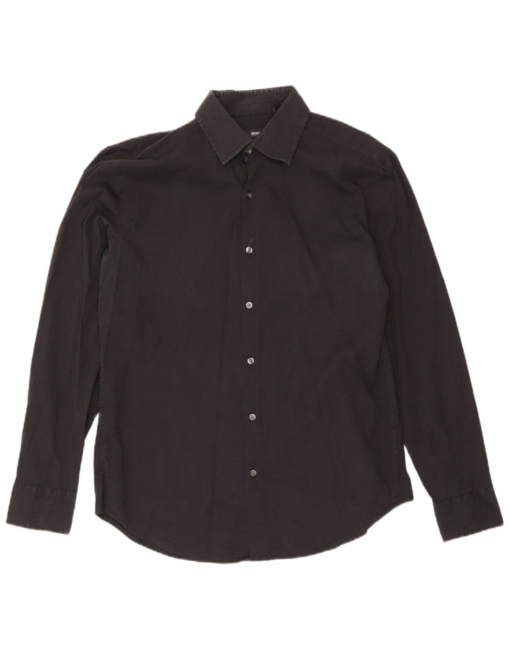 Hugo Boss Herren Slim Fit Hemd Größe 41 16 Large Schwarz