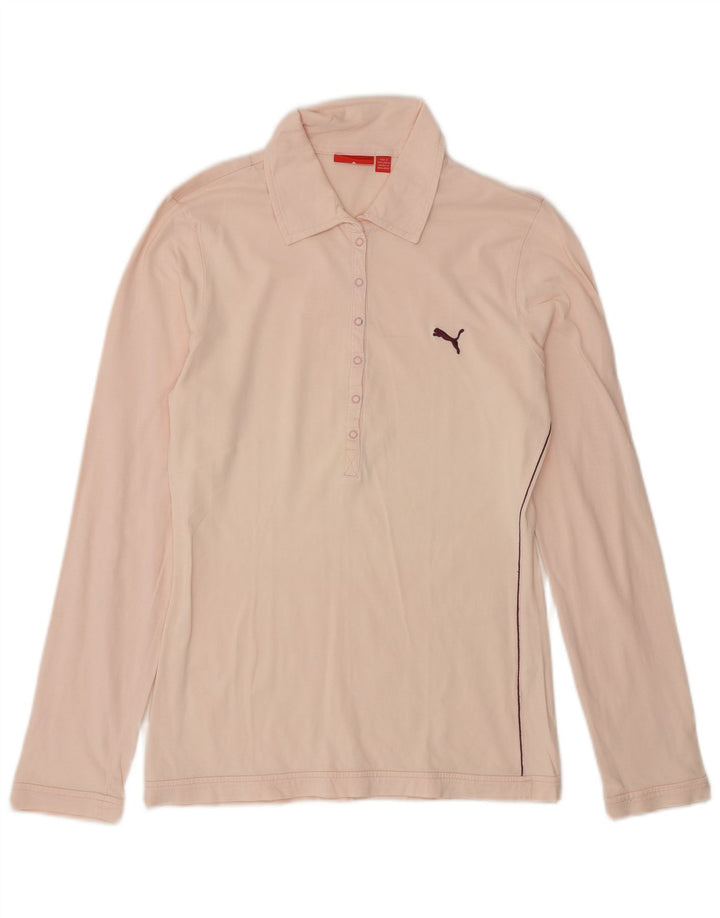 Puma Damen Langarm-Poloshirt UK 14 Mittelrosa